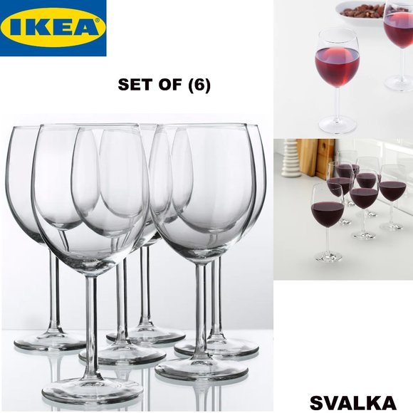 IKEA SVALKA Wine Glass SET OF (6) , 10 0z. NEW Classic Design Dishwasher-Safe - Picture 1 of 6